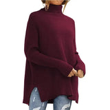 Zingj Autumn / Winter Turtleneck Sweater Female Lazy Wind Bat Sleeve Loose Fashion Head Sweater-Outfit