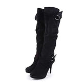Autumn And Winter Large-Size And High-Hee Women's Boots Long-Sleeve Women's Boots Wish Waterproof Platform Elastic