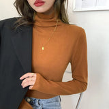 German Velvet High-Necked Bottomed Shirt With Autumn And Winter Velvet Thickened White Polished Wool Long-Sleeved