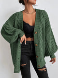 Sweater Lady Retro Style Loose Lantern Sleeve Knitted