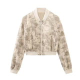 Spring Printed Short Pilot Jacket 2010723 Printed Miniskirt