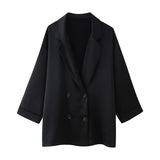 2025 New Women's Wrinkle Effect Blazer + Trousers Fashion