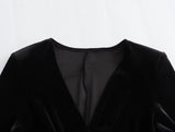 New Open-Ended Design Velvet Long-Sleeved Flute Dress
