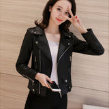 Zingj Spring And Autumn New Korean Version Of Lady PU Leather Female Short Slim Small Coat Motorcycle Suit Leather