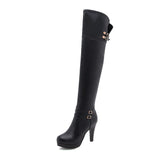 Sgesvier 2021 Black High Heels Over The Knee Boots Women Platform Thigh High Boots Autumn Winter Long Boots Shoes Sexy