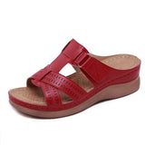 Zingj Women's Shoes 2024 Summer New One-Shaped Hollowed-Out Fish Mouth Slope Heel Magic Paste Sandals Slippers Women's Large Size Women's