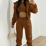 Women's Plus Velvet Hooded Movement Fashion Dress Spring Wearing A Complete Set Of Women's