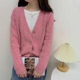 Zingj And Winter New Style Cashmere Fashionable Loose-Fitting V-Neck French Sweater Korean Version Knitted Cardigan Jacket