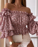 Zingj Style One Word Collar Sexy Fashion Long Sleeve Waist