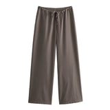 New Collar Minimalist Blouse Middle Waist Trousers
