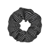 Women Black and White Plaid Hair Scrunchies Elastic Hair Bands Girls Ribbon Hair Ropes Ties Ponytail Holder Hair