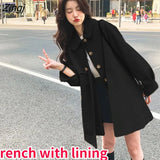 Women Basic Classic Daily All-match Temperament Popular Causal Korean Style Autumn Ladies Loose Retro Minimalist Pure