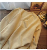 Zingj Autumn And Winter New Large Version Of Korean V-Collar Solid Color Lazy Breeze Loose Sweater