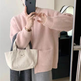 Zingj Color Lazy Wind Double-Headed Zipper Soft Waxy Sweater Autumn New Women's High-Level Versatile Knit