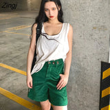 Shorts Women Harajuku Retro Stylish Fall Summer Basic Teens Streetwear Clothing All-match Popular Daily Femme