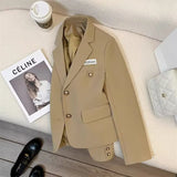 Zingj 2024 New Khaki Short Blazer Female Small Design Sense College Style Commuter