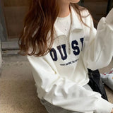 Women Letter American Retro Simple Zipper Loose All-match Turn-down Collar Chic Students Casual Autumn Fashion