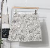 Dress Skirt Girl Babes A Small Silver Shiny Light Short Skirt