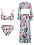 Jumpsuits Cover-up Sexy Print Flirty Romper Cover Up Summer Women Pant Set Pants Suit Beach Vacation Female