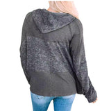 Color Hooded Jacket Woman Autumn New Retro Water Wash Long-Sleeved Topess