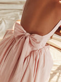 Backless Bow Mini Dress-Outfit