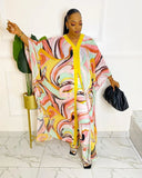 Piece Matching Pants Sets Clothes African Women Suits 2023 Summer Maxi Dress Suits Eid Mubarak Muslim Boubou Robe