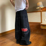 Street Clothing Jeans Y2K Pants Hip-Hop Embroidered Jeans Loose Jeans