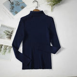 2021 Autumn Winter Sweater Knitted Women Khaki Long Sleeve Slim Casual Turtleneck Pullover Ladies White