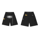 Street Hip-Hop High Street Loose Leisure Print Multi-Pocket Overalls Shorts Men's