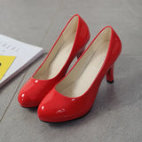 Spring And Summer New Dress Shoes With Round Heels, Professional Work Shoes, High Heels, Lacquered Leather