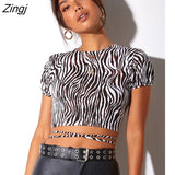 Women’s Fashion Printing Slim Short T-shirt Short Sleeve Backless Drawstring Lace-up Bandage Crop Tops Summer Basic