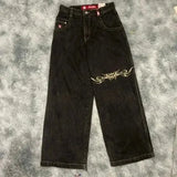 Street Jeans Hip-Hop Poker Graphic Printed Loose Jeans Y2K Wide-Legged
