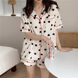 Sets Women Geometric Design Temper Baggy Short Sleeve Cozy Summer Casual Homewear Chic New Simple Fashion Classic