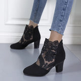 Zingj Gauze High-Heeled Sandals Women's Large-Size Fashion Round Heels Roman