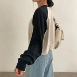Raglan Contrast Color Long Sleeve TeeOutfit