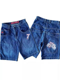 Shorts, Y2K Pants, Harajuku, Hip-Hop, Lucky Seven, Vintage Blue Baggy