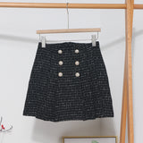 Bleed Dress Woman 2025 Winter New Korean Version Of The Splicing Double Buckle Pressure Folding Anti-Light Skirt