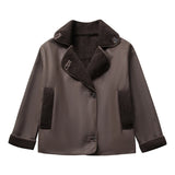 New Lamb Wool Loose Version Lapel Jacket