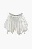 Ruched Drawstring Asymmetrical Mini
