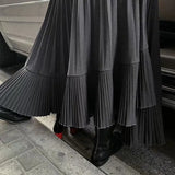 100-Fold Skirt Women's Long-Term 2025 New Autumn Black Irregularly Swing Fish Tail Thin Half