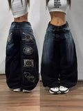 Black Wide-Legged Jeans 2024 New Spring And Autumn Style Middle Waist Style Sagging