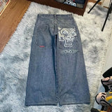 Zingj Year's Hot Classic Retro Y2K Loose Letter Jeans High Street Leisure Punk Style Is Wide. 211-1-Outfit