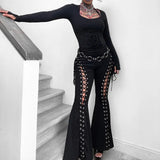 Spring 2024 New Dark Street Trendy Corns With Bell-Bottoms-No Ribbon