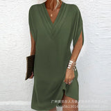 Zingj New Women's Elegant Watercolor Flower Mini Dress ODS3904