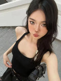 Summer Solid Streetwear Fashion Tank Top Women Y2k Aesthetic Sleeveless Harajuku All Match Tanks Halter Sexy Casual
