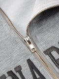vintage half zip knit sweatshirt with letter
