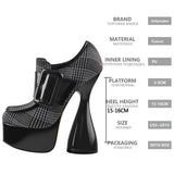 Onlymaker Women Round Toe Thick Platform Strange Shape High Heels Canvas Belt Buckle Decoration Novelty Fashion Ankle
