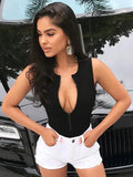 Bodysuit Sexy Bodysuit Women's Fashion Bodycon Body Basic Top Sleeveless Summer Bodysuit Jumpsuit One Piece