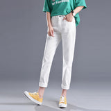 White Jeans Women Loose Korean Version Students Harun Pants Nine Points Pants Women's Pants College Wind 2020 Spring New-Outfit