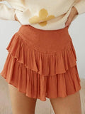 Smock Tiered Ruffle Mini Skirt-Outfit